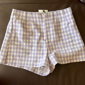 High waisted gingham shorts
